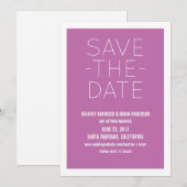 Invitation simple pour Sauvegarder la Date, Fuchsi (Devant / Derrière)