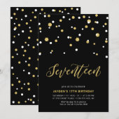 Invitation simple pour un anniversaire de 17 ans s (Devant / Derrière)