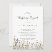 Invitation simple pour un brunch de mariage aux fl (Devant)