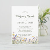 Invitation simple pour un brunch de mariage aux fl (Debout devant)