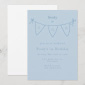 Invitation simple pour un premier anniversaire (Devant / Derrière)