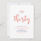 Invitation simple pour une fête d'anniversaire 30  (Devant)