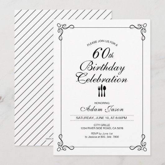 Invitation simple pour une fête d'anniversaire de  (Devant / Derrière)
