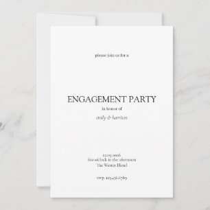 Invitation simple pour une fête de fiançailles