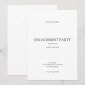 Invitation simple pour une fête de fiançailles (Devant / Derrière)