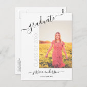 Invitation simple pour une fête de fin d'études av (Devant / Derrière)