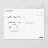 Invitation simple pour une fête de fin d'études av (Dos)