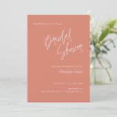 Invitation simple pour une fête de mariage corail (Debout devant)