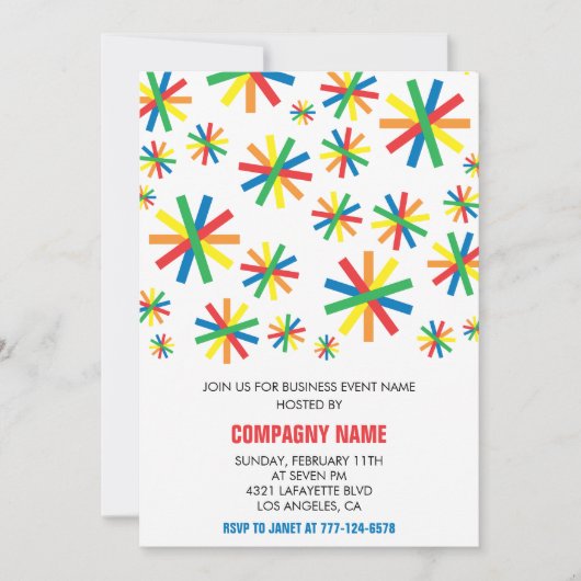 Invitation simple pour une fête d'entreprise avec (Devant)