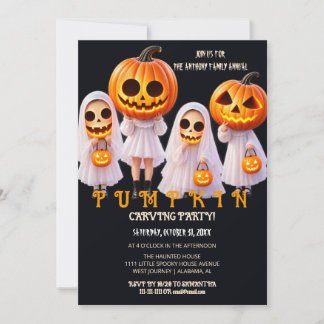 Invitation simple pour une fête d'Halloween avec d
