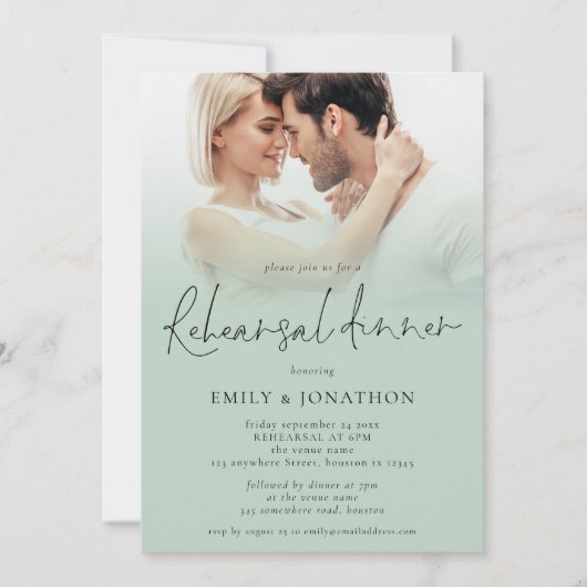 Invitation Simple présentation photo Mariage de la répétition (Devant)