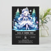 Invitation Simple princesse anniversaire (Debout devant)