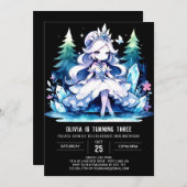 Invitation Simple princesse anniversaire (Devant / Derrière)