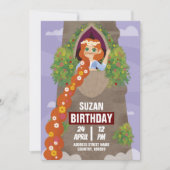 Invitation Simple Princesse Magique Personnalisée Filles Anni (Devant)