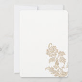 Invitation Simple puits de vœux floral élégant en or blanc (Dos)