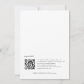 Invitation Simple QR Code Mariage noir blanc (Dos)