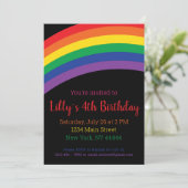 Invitation Simple Rainbow Party Invitation, Rainbow Birthday (Debout devant)