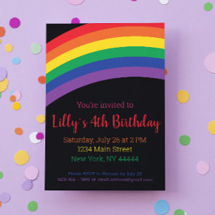 Invitation Simple Rainbow Party Invitation, Rainbow Birthday
