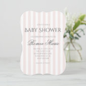 Invitation simple rayée pour une baby shower (Debout devant)