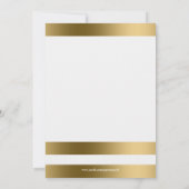 Invitation Simple rayures dorées sur fond blanc Mariage (Dos)