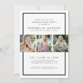 Invitation Simple Red Graduate Photo Graduate (Dos)