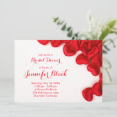 Invitation Simple Red Hearts Valentine's Fête des mariées (Debout devant)