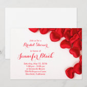 Invitation Simple Red Hearts Valentine's Fête des mariées (Devant / Derrière)