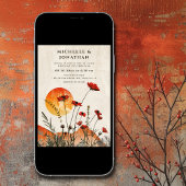 Invitation Simple Red Poppies Boho Fleurs sauvages Sunset Mar