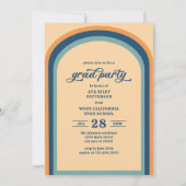 Invitation Simple Retro Blue Arch Photo Graduation Party (Dos)