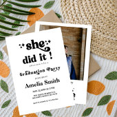 Invitation Simple Retro Boho Graduation Class of 2026 