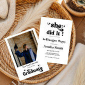 Invitation Simple Retro Boho Graduation Class of 2026 