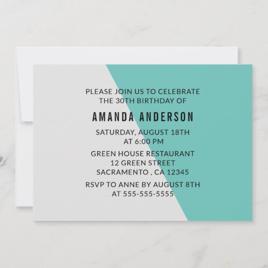 Invitation Simple Retro Loudlocuteur Lady 40e anniversaire (Dos)