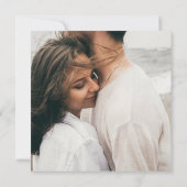 Invitation Simple Retro Vibe Olive Green Carré Mariage photo (Dos)