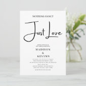 Invitation Simple Rien de fantaisie Juste Amour Mariage (Debout devant)