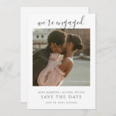 Invitation Simple Romantic Photo Wedding Save The Date (Devant / Derrière)