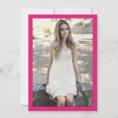 Invitation Simple rose chaud noir photo SURPRISE Sweet 16 (Dos)