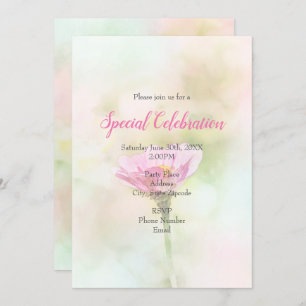 Invitation 'Simple Rose Daisy' N'Importe Quelle Occasion