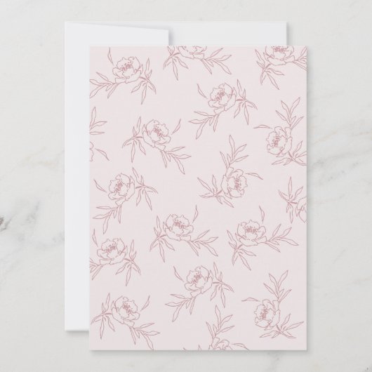 Invitation simple rose de douche nuptiale (Dos)