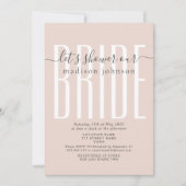 Invitation simple rose de douche nuptiale (Devant)