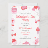 Invitation simple rose et rouge pour la Saint-Vale (Devant)