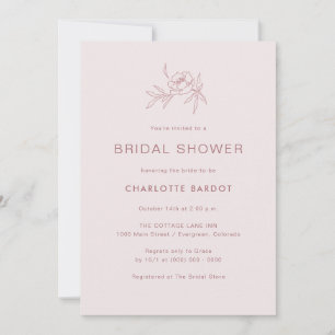 Invitation simple rose pour une baby shower