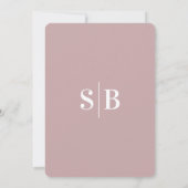 Invitation Simple Rose Poussiéreux Rose Clair Couleur Unie Fê (Dos)