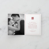 Invitation Simple Rouge Double Bonheur Mariage chinois modern (Intérieur)