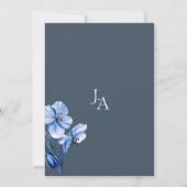 Invitation Simple Royal Blue Opulence Floral Mariage (Dos)