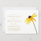 Invitation Simple Rudbeckia célébration de la vie (Devant)