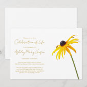 Invitation Simple Rudbeckia célébration de la vie (Devant / Derrière)