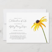 Invitation Simple Rudbeckia célébration de la vie (Devant)