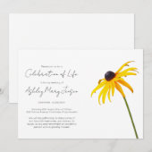 Invitation Simple Rudbeckia célébration de la vie (Devant / Derrière)