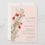 Invitation Simple Russe Aquarelle Floral Boho Mariage de auto (Devant)
