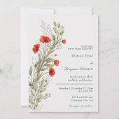 Invitation Simple Russe Aquarelle Floral Boho Mariage de auto (Devant)